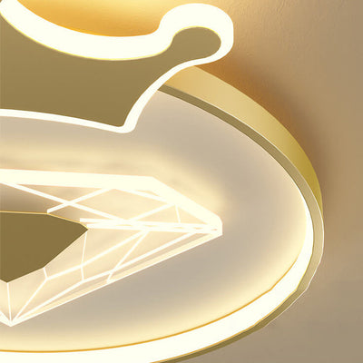 LED-Unterputzleuchte mit kindlichem Cartoon-Kronen-Diamant-Design 