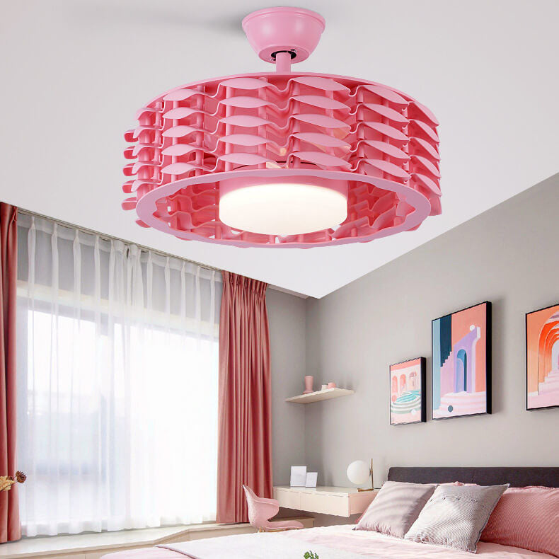 Modern Minimalist Hardware Cylinder LED Downrods Ceiling Fan Light