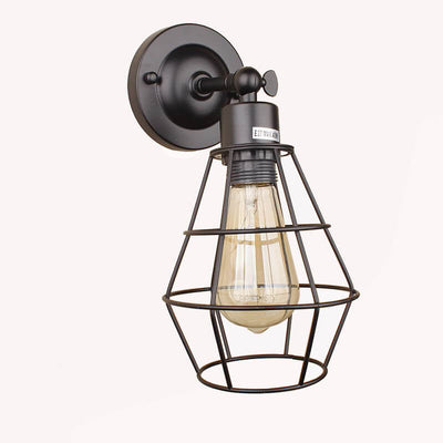 Industrial Vintage Iron Cage 1-Light Wall Sconce Lamp