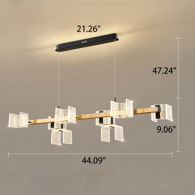 Moderner minimalistischer Licht-Luxus-Hardware-Acryl-LED-Insel-Licht-Kronleuchter 