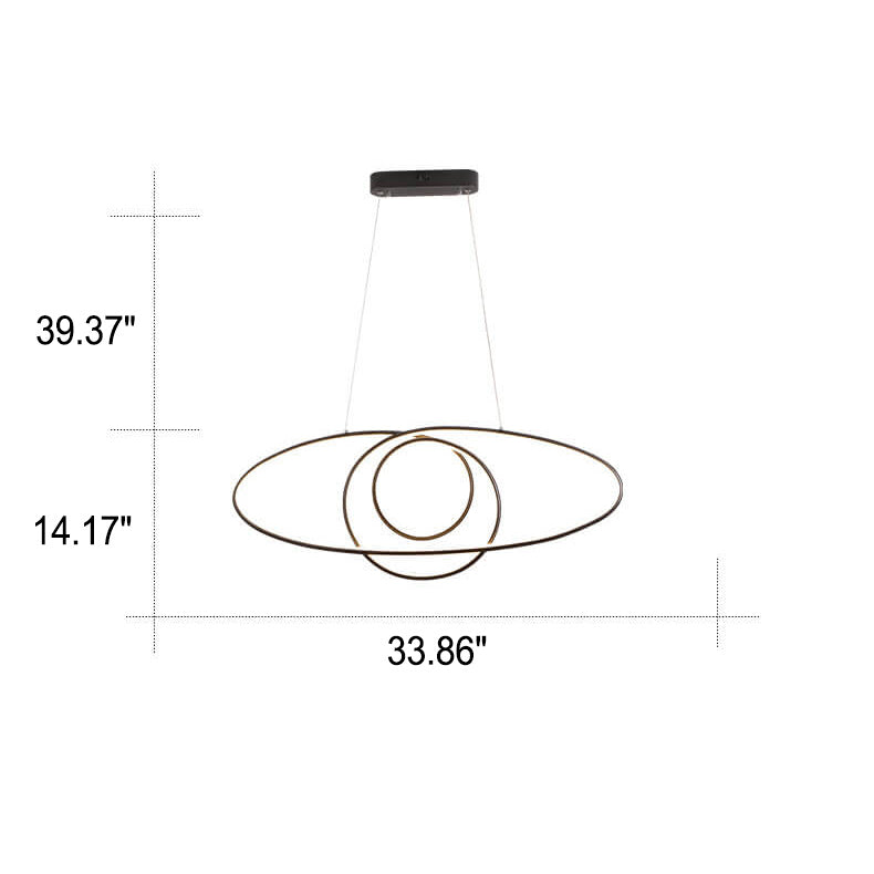 Modern Creative Island Light Round Ring Aluminum Silicone LED Chandelier