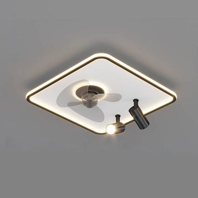 Minimalist Ultra-thin Square Spotlight  LED Flush Mount Ceiling Fan Light