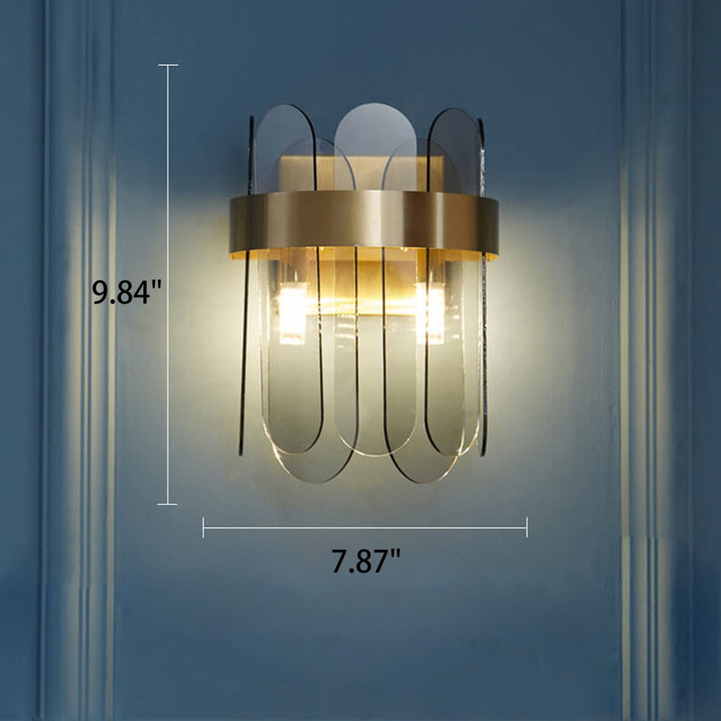 Creative Light Luxury Long Strip Glaskombinationsdesign 2-Licht-Wandleuchte 