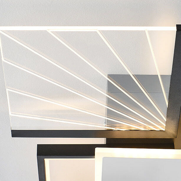Moderne minimalistische geometrische Formen Schwarz Weiß Eisen LED Deckenleuchte 