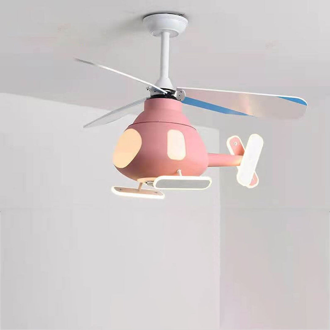 Cartoon Kreatives Flugzeugdesign LED Downrods Deckenventilatorlicht 