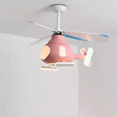 Cartoon Creative Aircraft Design LED Downrods Ceiling Fan Light