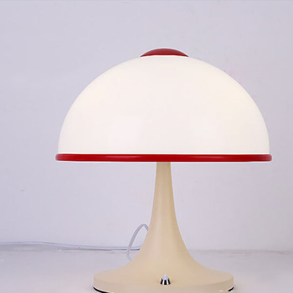 Lampe de Table Moderne en Métal et Champignon Crème à 1 Lumière 
