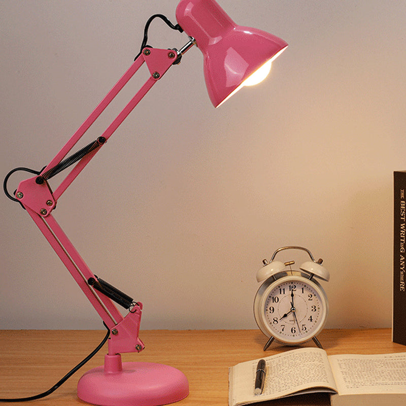 Industrial Iron Long Arm Dome Shade Rotatable 1-Light Desk Lamp