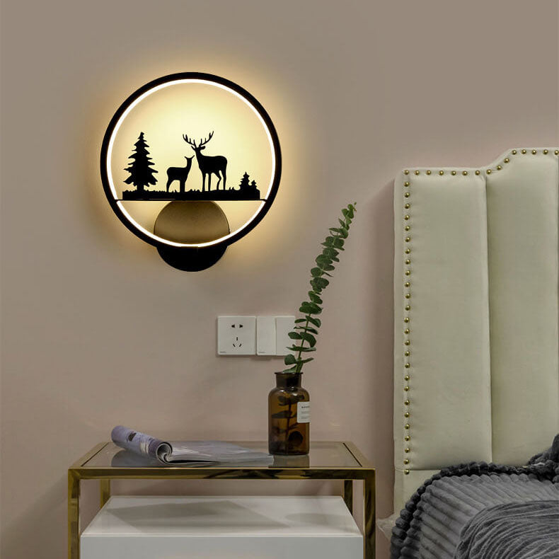 European-style Creative Moose Round Silicone Acrylic LED Wall Sconce Lamp