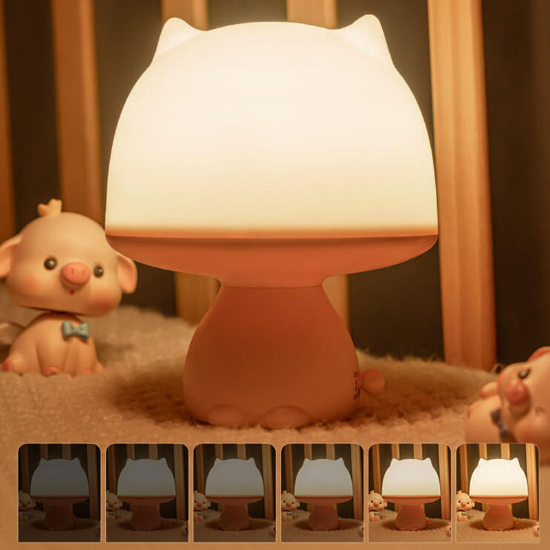 Lampe de Table Intelligente LED Rechargeable avec Veilleuse Créative en Forme de Dessin Animé 