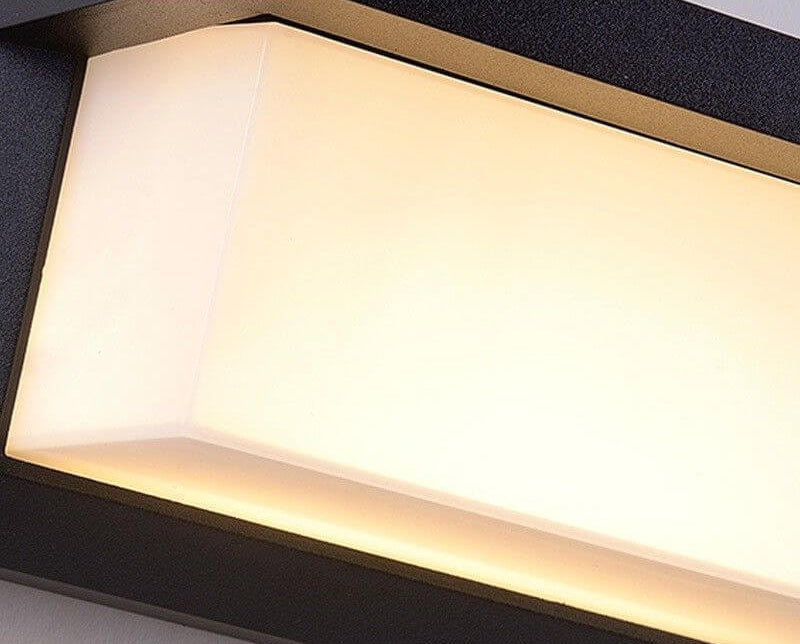 Lámpara Aplique de Pared Impermeable Sensor LED Rectangular Moderna para Exterior 