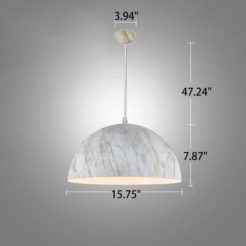 Nordic Minimalist Marbled Semicircle 1-Light Pendant Light