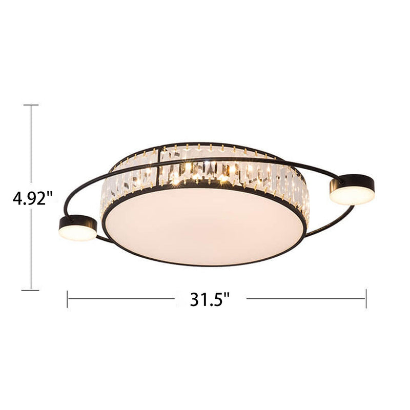 Nordische Luxus-Kristall-Rundring-Satelliten-LED-Unterputz-Deckenleuchte