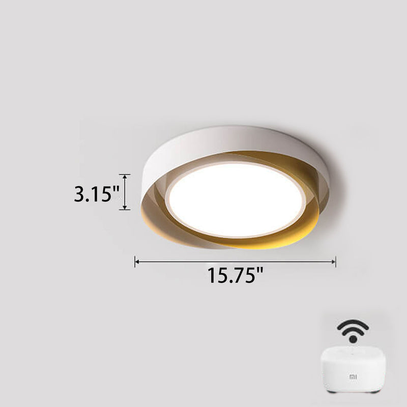 Modern Minimalist Round Wrought Iron LED Flush Mount Ceiling Light