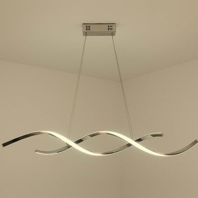 Moderner, minimalistischer Strip Curve Island Light LED-Kronleuchter 