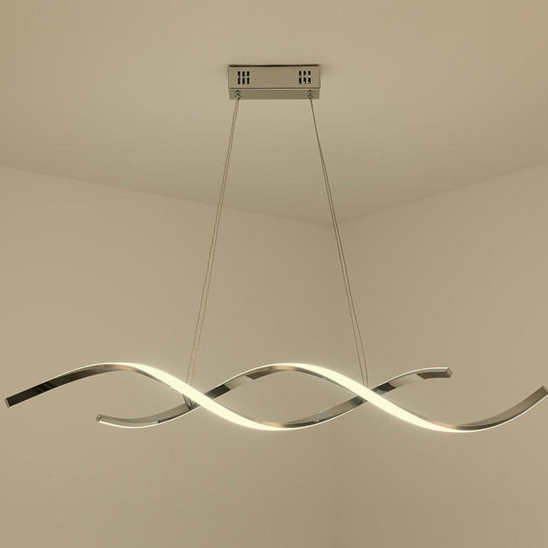 Moderner, minimalistischer Strip Curve Island Light LED-Kronleuchter 