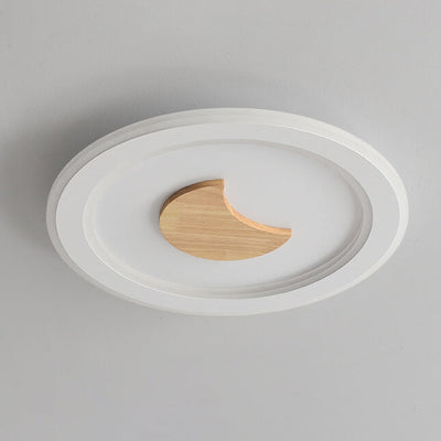 Moderne einfache Deckenleuchte mit LED und massivem Holzdesign 