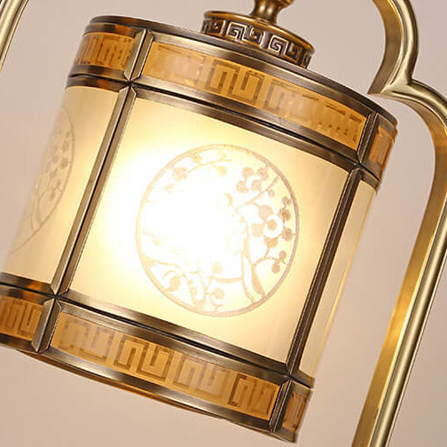Modern Luxury Glass Copper 1-Light Table Lamp For Bedroom