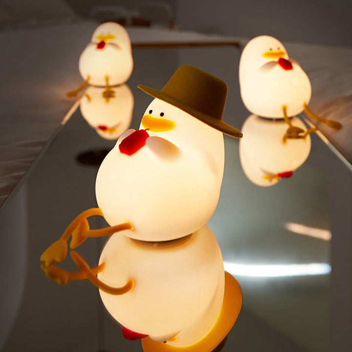 Lampe de table LED Creative Cartoon Silicone Canard Pat Veilleuse 