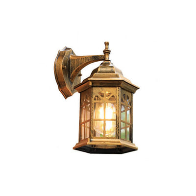 European Waterproof Retro Pavilion Design 1-Light Outdoor Wall Sconce Lamp