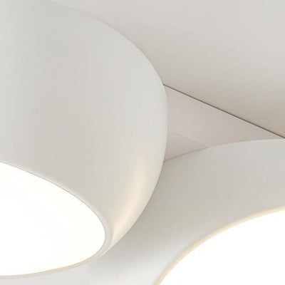 Scandinavian Modern Minimalist Iron Plastic Round LED Semi-Flush Mount Ceiling Light