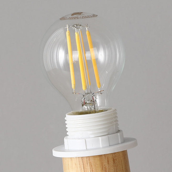 Zeitgenössische skandinavische Tischlampe mit massivem Holzfuß und PVC-Lampenschirm, 1-Licht für Schlafzimmer 