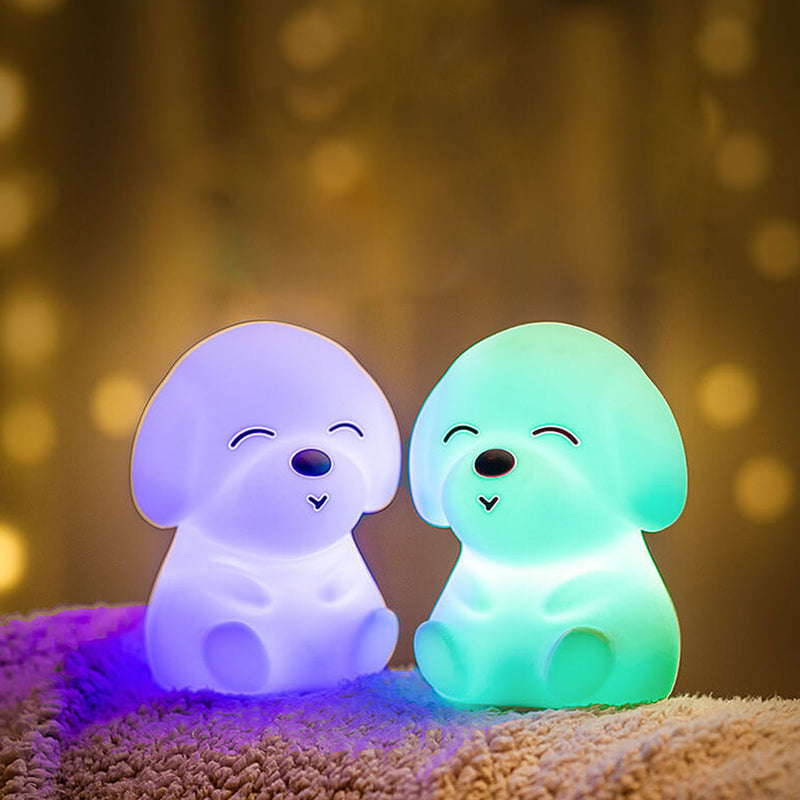 Creative Cute Silicone Little Puppy USB Pat  LED Night Light Table Lamp