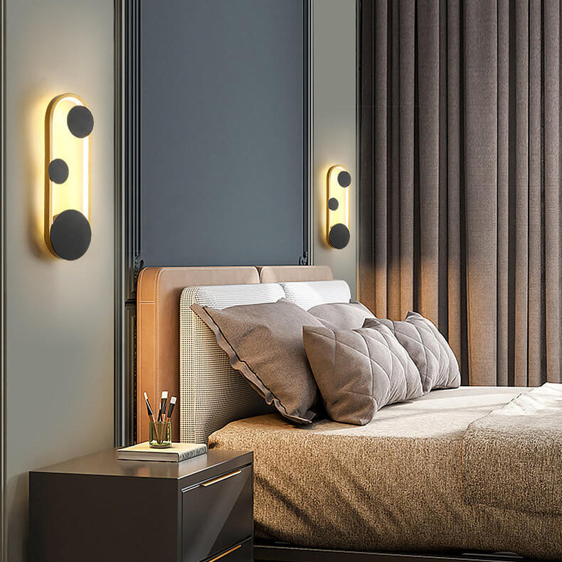 Modern Minimalist Oval Round Ring LED Wall Sconce Lamp