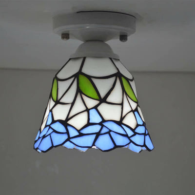 Traditional European Tiffany 1-Light Wall Sconce Lamp For Bedroom
