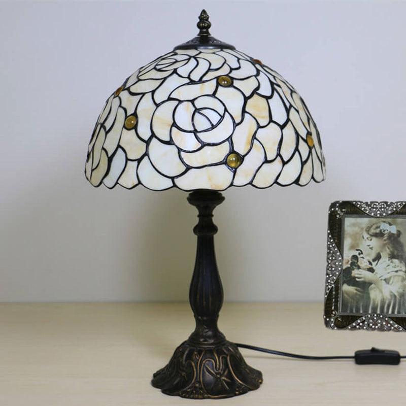 Tiffany Creative Yellow Rose Dome 1-Licht-Tischlampe 