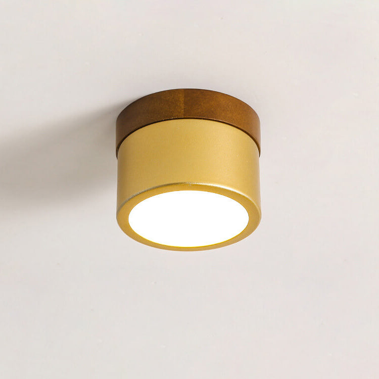 Nordic Golden Cylinder Downlight LED Flush Mount Ceiling Light
