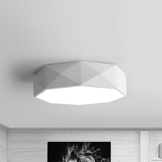Modern Minimalist Rhombus Geometry Acrylic Iron LED Flush Mount Ceiling Light for Living Room