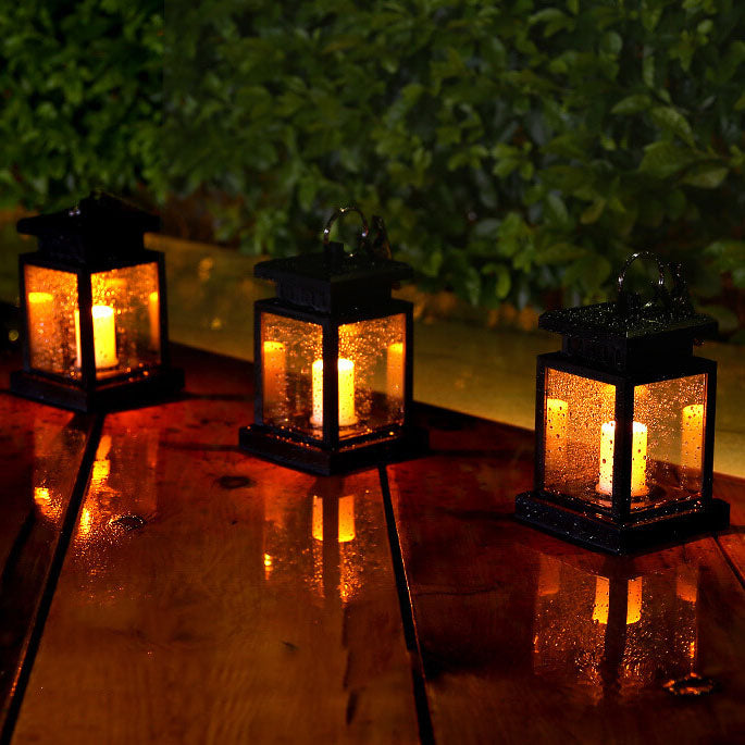 Solar Retro Candle Lantern LED Outdoor Hanging Light