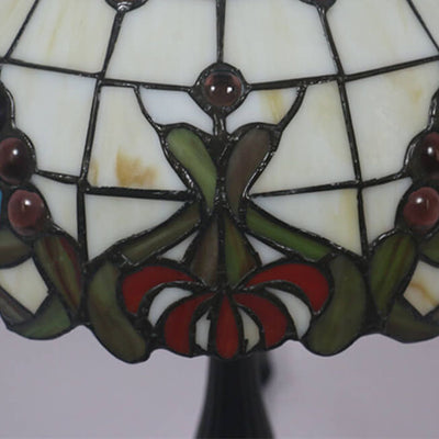 European Tiffany Baroque Gem Stained Glass 1-Light Table Lamp