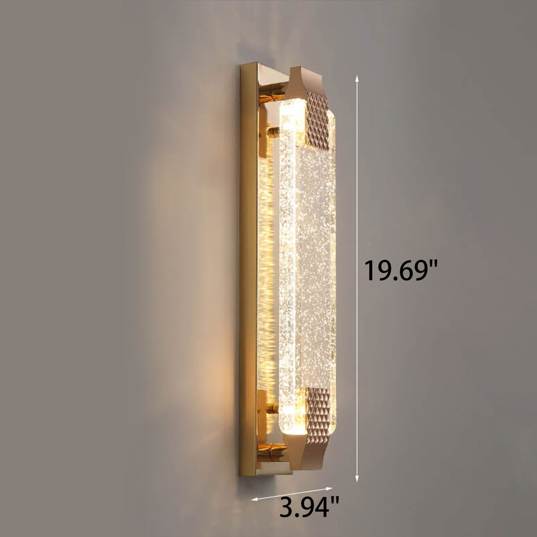 Applique murale LED en cristal à bulles rectangulaire de luxe léger européen 