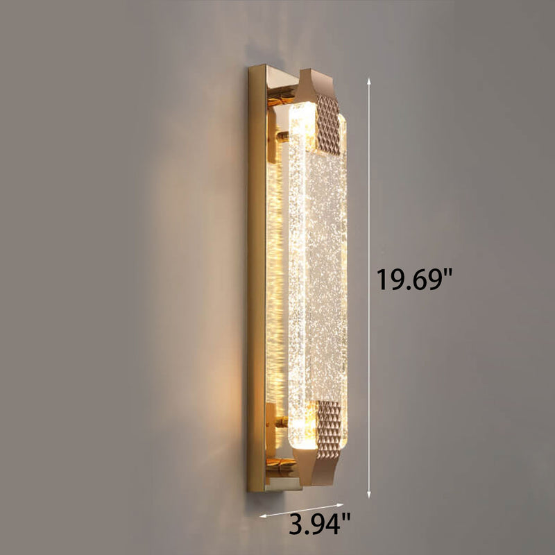 European Light Luxury Rectangular Bubble Crystal LED Wall Sconce Lamp