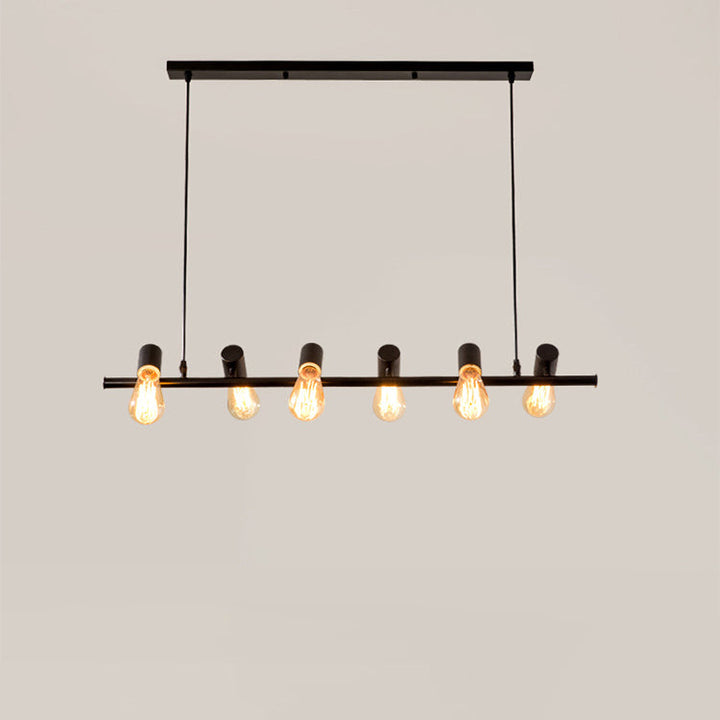 Zeitgenössische Retro Hardware Linear Rahmen Glas Schatten 6/8/10-Licht Insel Licht Kronleuchter Für Esszimmer 