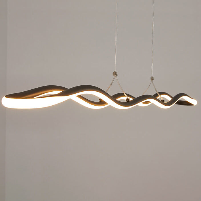 Nordic Minimalist Curve Bar Aluminum LED Chandelier