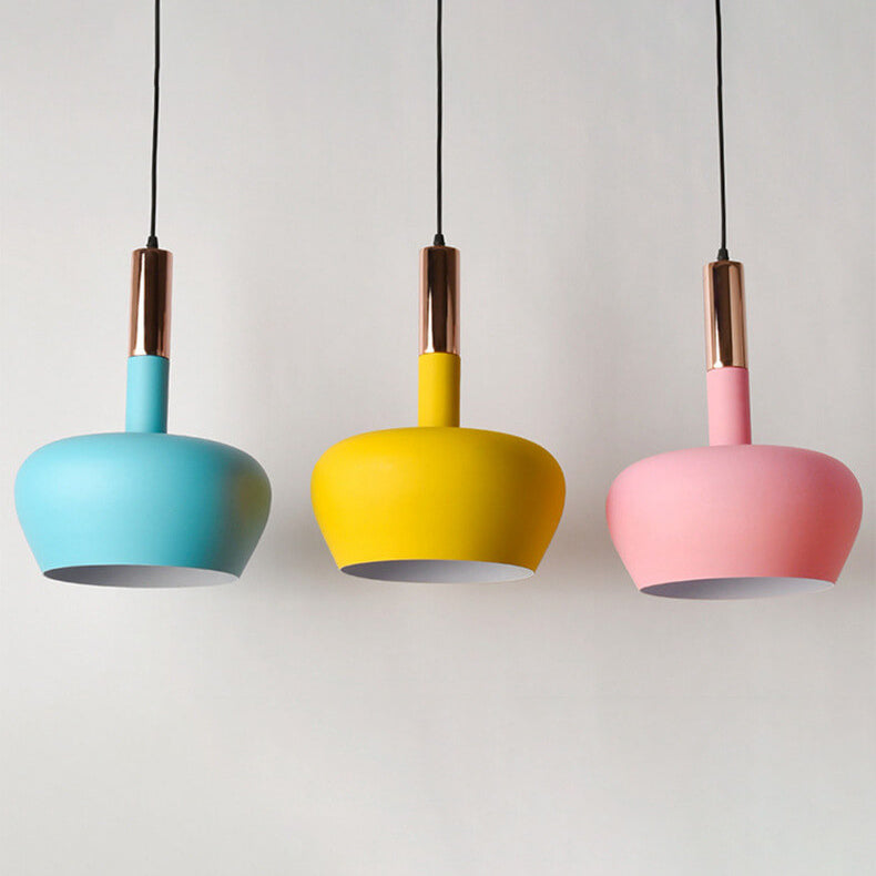 Nordic Macaron Aluminum Dome Bottle 1-Light Pendant Light