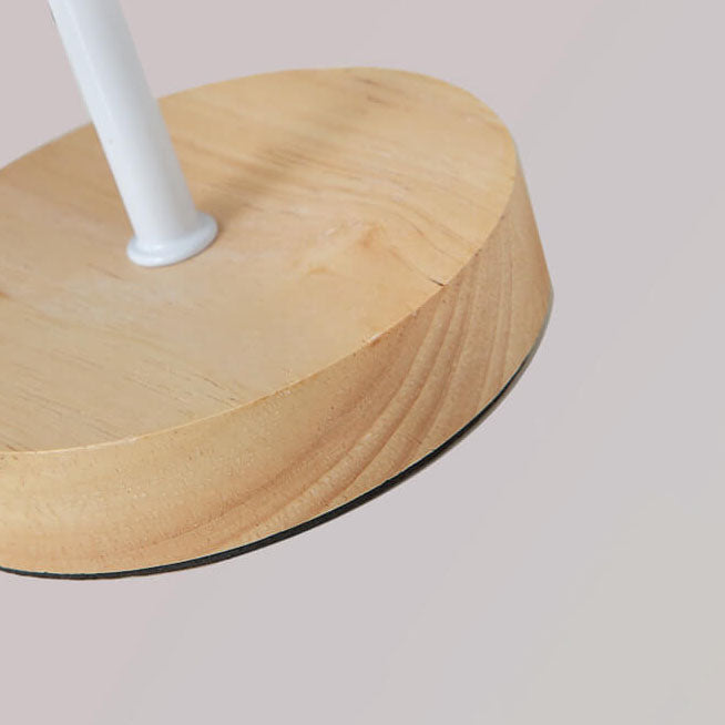 Lámpara de mesa LED cónica de tela y madera maciza estilo nórdico contemporáneo para salón y dormitorio 