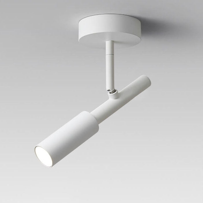 Moderner minimalistischer drehbarer LED-Deckenstrahler aus Eisen und Aluminium zur halbflachen Deckenmontage für das Wohnzimmer 