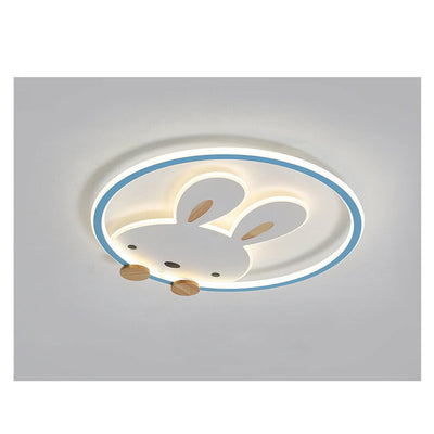 Childlike Creative Cartoon Rabbit Design LED Flush Mount Light