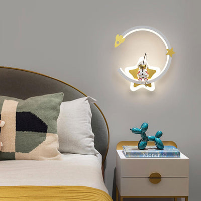 Modern Creative Astronaut Pentagram Kids LED Wall Sconce Lamp