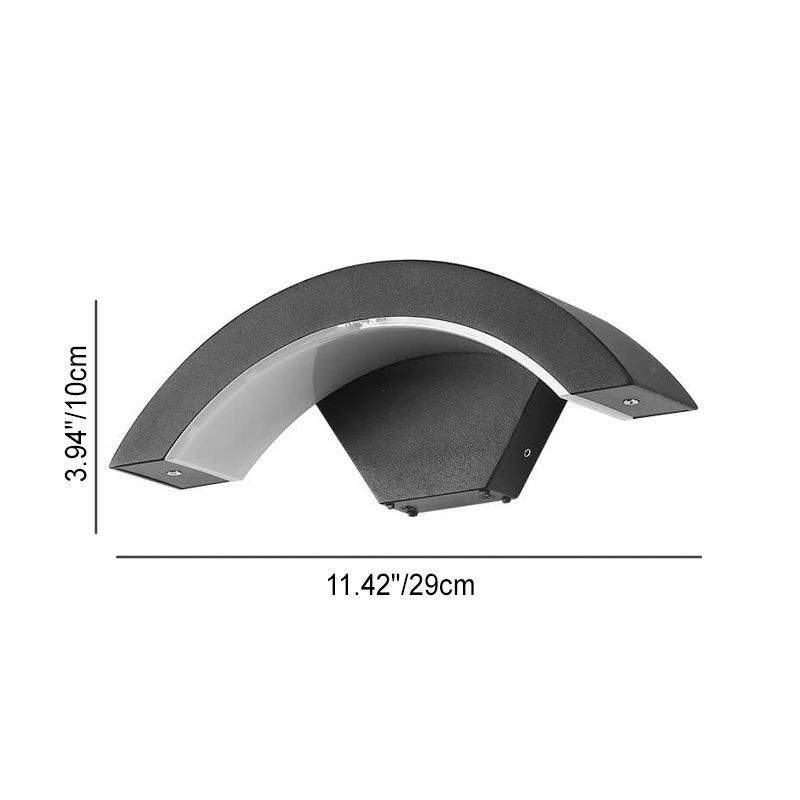 Lámpara de Aplique de Pared LED Curva de Aluminio Acrílico Impermeable para Exteriores Moderna 