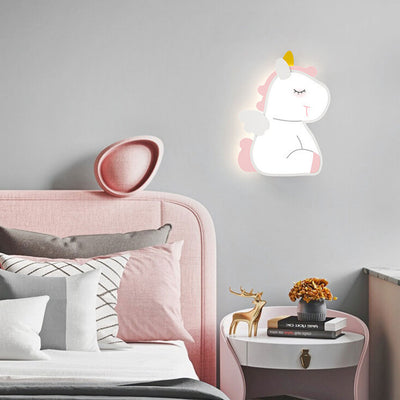 Creative Cartoon Rabbit Unicorn Kids LED Wall Sconce Lamp