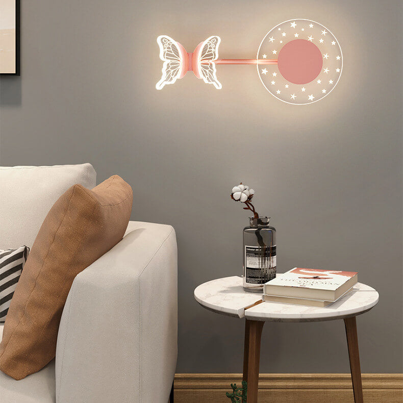Lámpara de Aplique de Pared LED con Diseño de Mariposa Estrella Moderna Creativa de Acrílico 