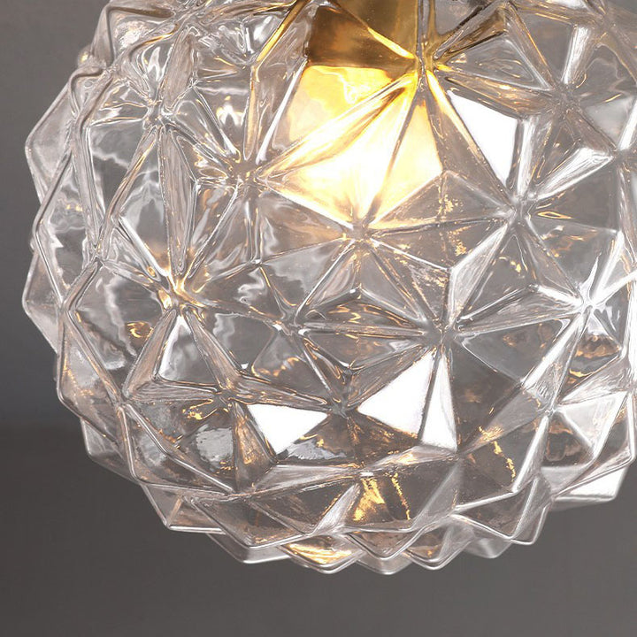 Plafonnier semi-encastré à 1 lumière en verre texturé étoile de luxe moderne 