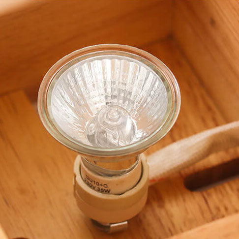 Contemporary Nordic Solid Wood Geometric Hollow 1-Light Melting Wax Table Lamp for Bedroom