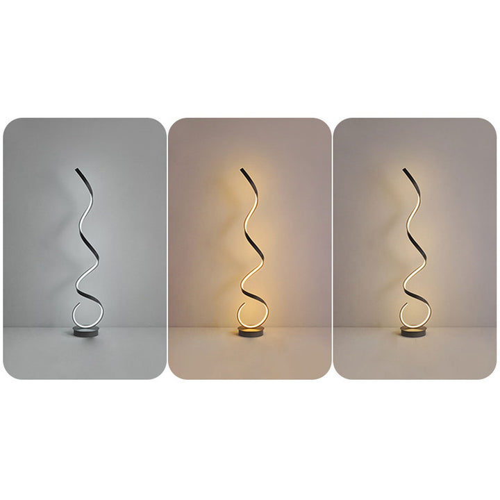Lampe de sol moderne à LED avec ligne torsadée créative 