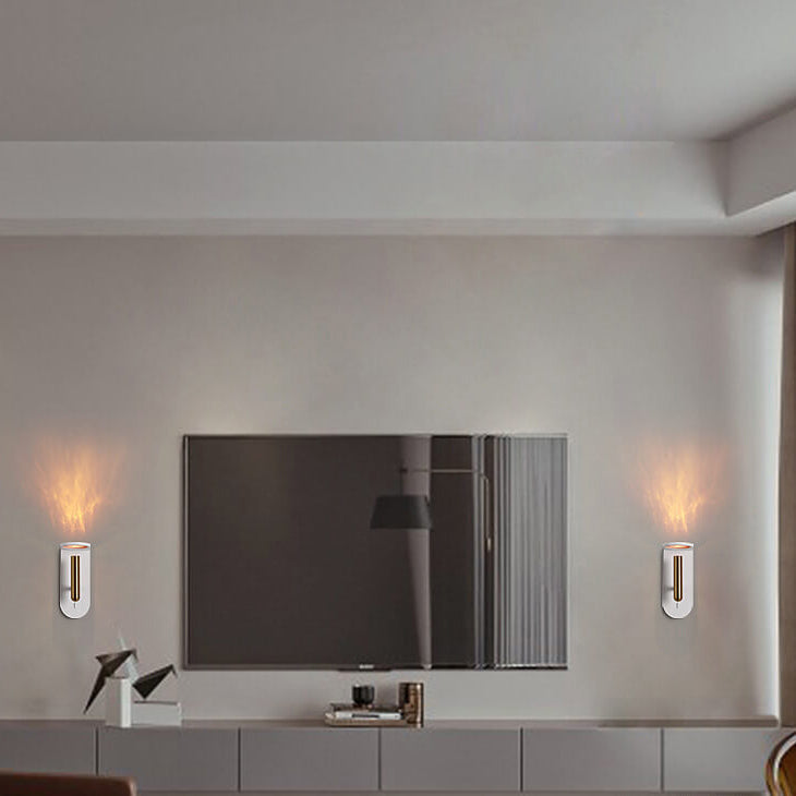 Lámpara de Aplique de Pared LED Ajustable Rotativa con Luz de Llama Creativa Industrial y Sombra 